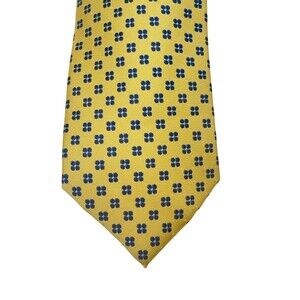 Club Room‎ Tie Mens OS Yellow Polyester Geometric Woven Classic Necktie New